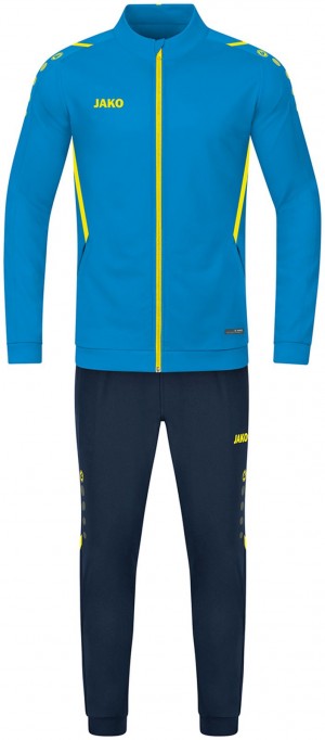 Jako Kinder Trainingsanzug Polyester Challenge JAKO blau/neongelb M9121