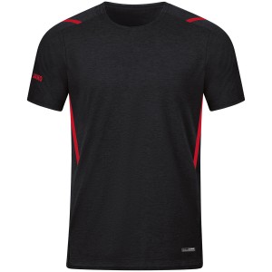 Jako Herren Sportshirt T-Shirt Challenge schwarz meliert/rot 6121