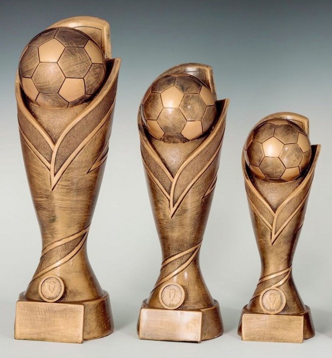 3er Säulenpokal SERIE FUSSBALL mit Gravur Säulenpokale Fussball große Pokale