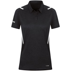 Jako Damen Poloshirt Polo Challenge schwarz meliert/weiß 6321